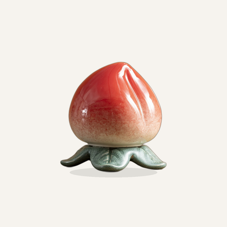 Dehua Peach Blush Ceramic Decor Piece