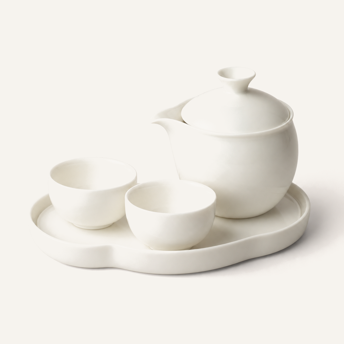 Dehua Jade White Travel Tea Set